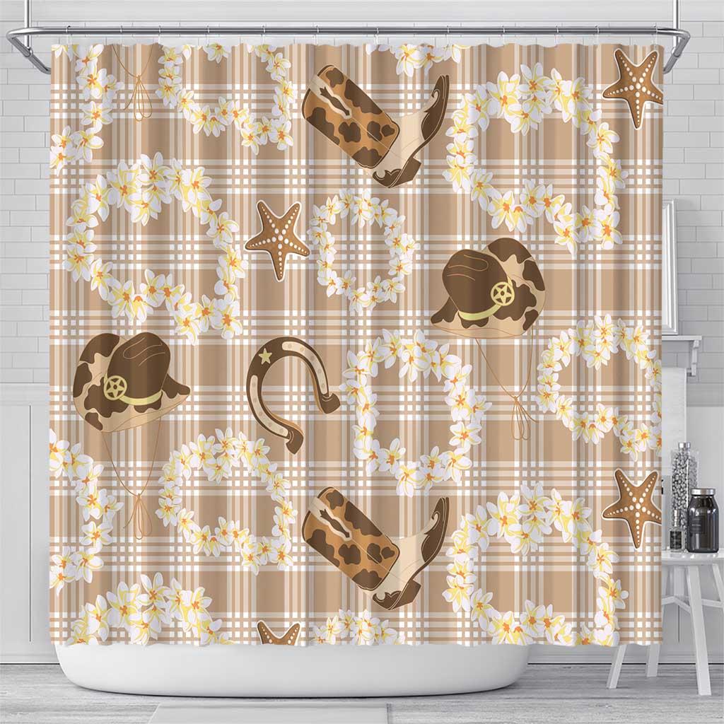 Aloha Hawaii Paniolo Khaki Palaka Shower Curtain Coastal Rodeo LT7 - Polynesian Pride