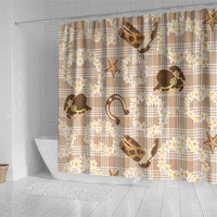 Aloha Hawaii Paniolo Khaki Palaka Shower Curtain Coastal Rodeo LT7 - Polynesian Pride