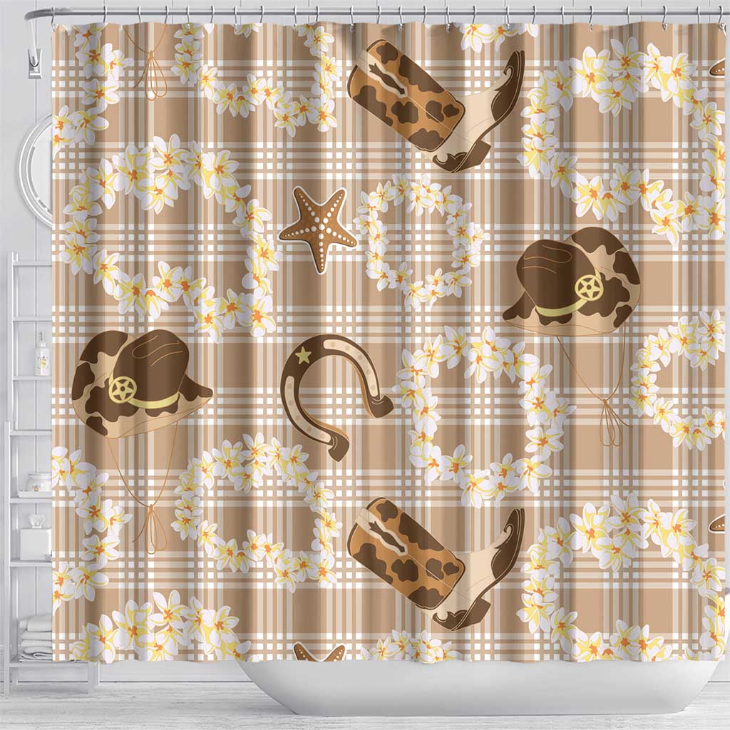 Aloha Hawaii Paniolo Khaki Palaka Shower Curtain Coastal Rodeo LT7 - Polynesian Pride