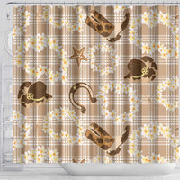 Aloha Hawaii Paniolo Khaki Palaka Shower Curtain Coastal Rodeo LT7 - Polynesian Pride