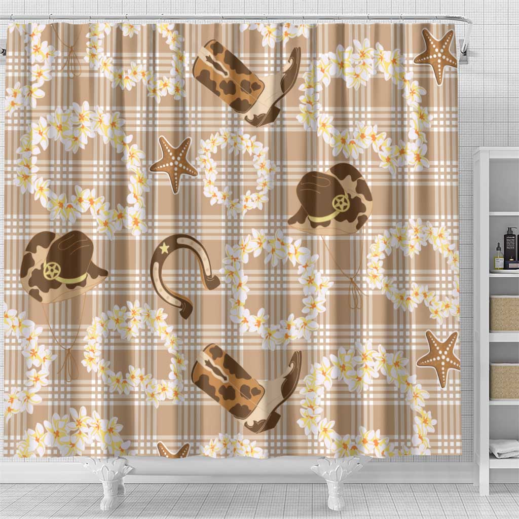 Aloha Hawaii Paniolo Khaki Palaka Shower Curtain Coastal Rodeo LT7 - Polynesian Pride