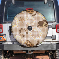 Aloha Hawaii Paniolo Khaki Palaka Spare Tire Cover Coastal Rodeo - Polynesian Pride