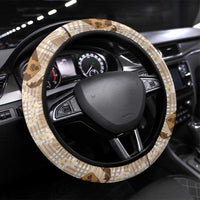 Aloha Hawaii Paniolo Khaki Palaka Steering Wheel Cover Coastal Rodeo LT7 Universal Fit Khaki - Polynesian Pride