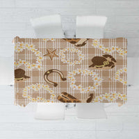 Aloha Hawaii Paniolo Khaki Palaka Tablecloth Coastal Rodeo - Polynesian Pride
