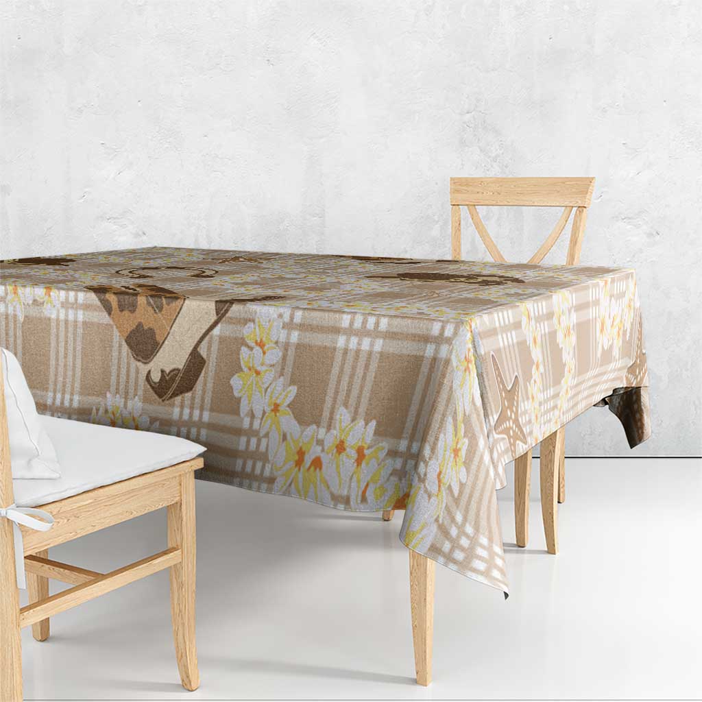 Aloha Hawaii Paniolo Khaki Palaka Tablecloth Coastal Rodeo - Polynesian Pride