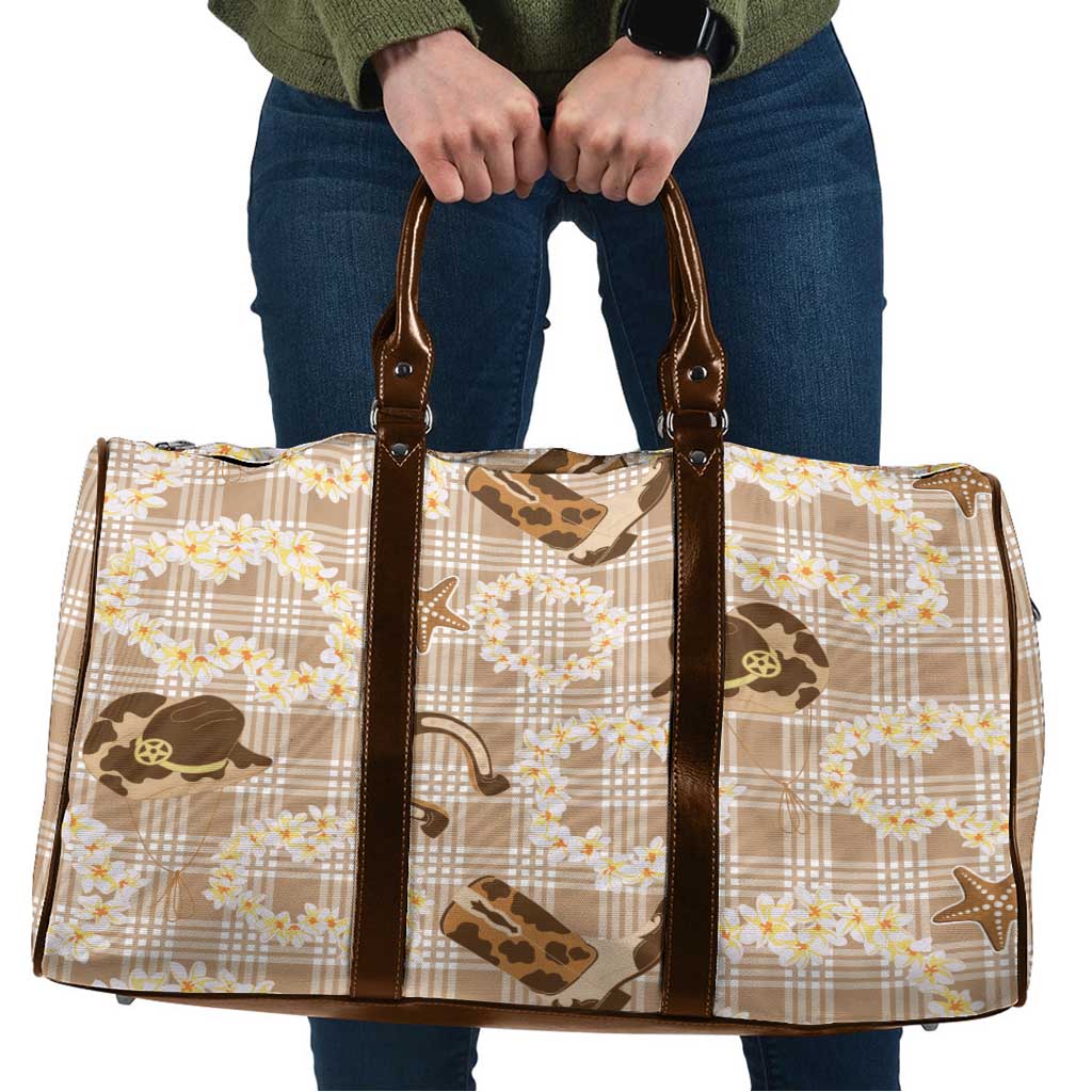 Aloha Hawaii Paniolo Khaki Palaka Travel Bag Coastal Rodeo LT7 Khaki - Polynesian Pride