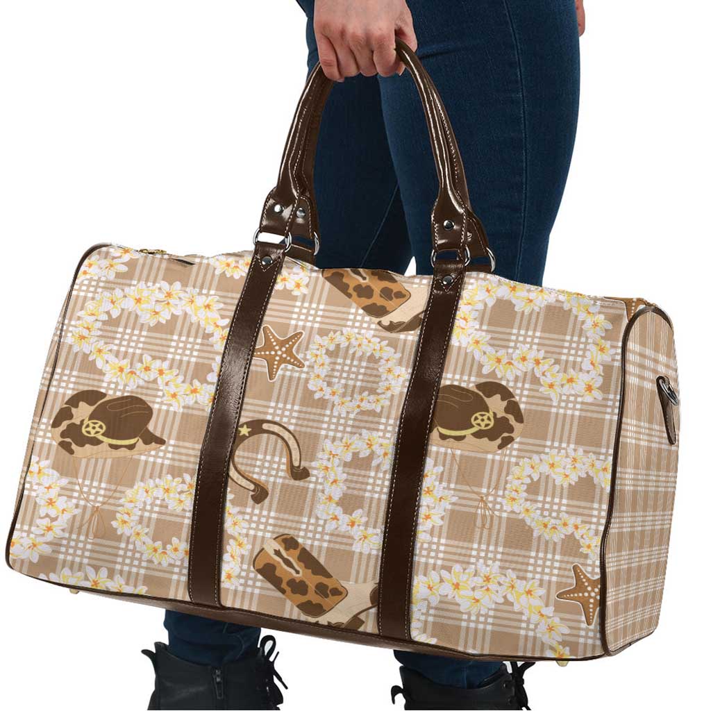 Aloha Hawaii Paniolo Khaki Palaka Travel Bag Coastal Rodeo LT7 - Polynesian Pride
