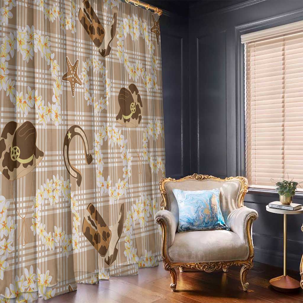 Aloha Hawaii Paniolo Khaki Palaka Window Curtain Coastal Rodeo - Polynesian Pride