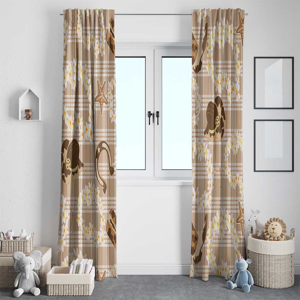Aloha Hawaii Paniolo Khaki Palaka Window Curtain Coastal Rodeo - Polynesian Pride