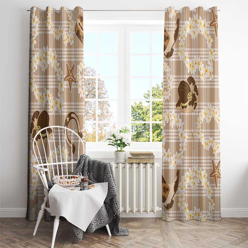 Aloha Hawaii Paniolo Khaki Palaka Window Curtain Coastal Rodeo - Polynesian Pride