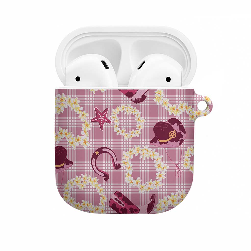 Aloha Hawaii Paniolo Lokelani Rose Palaka AirPods Case Coastal Rodeo LT7 Rose Pink - Polynesian Pride