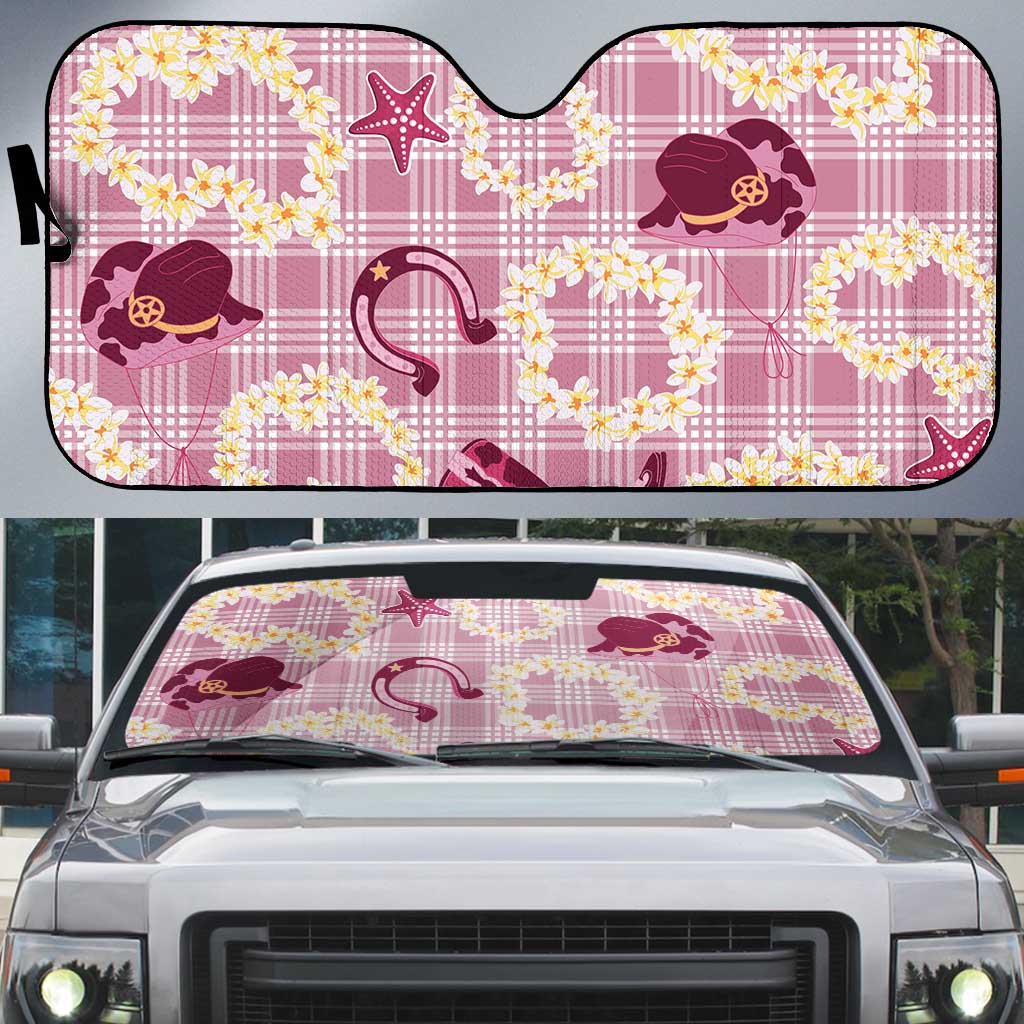 Aloha Hawaii Paniolo Lokelani Rose Palaka Auto Sun Shade Coastal Rodeo - Polynesian Pride