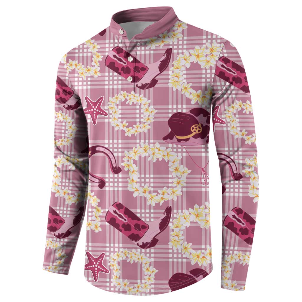 Aloha Hawaii Paniolo Lokelani Rose Palaka Button Sweatshirt Coastal Rodeo - Polynesian Pride