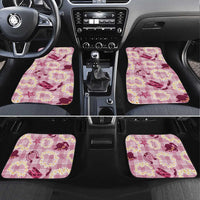 Aloha Hawaii Paniolo Lokelani Rose Palaka Car Mats Coastal Rodeo LT7 Set 4pcs Rose Pink - Polynesian Pride