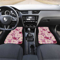 Aloha Hawaii Paniolo Lokelani Rose Palaka Car Mats Coastal Rodeo LT7 Set 2pcs - Front Rose Pink - Polynesian Pride