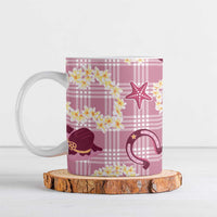 Aloha Hawaii Paniolo Lokelani Rose Palaka Ceramic Mug Coastal Rodeo LT7 Rose Pink - Polynesian Pride