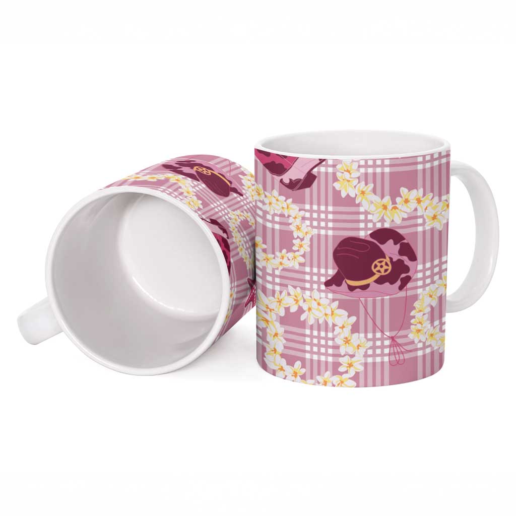Aloha Hawaii Paniolo Lokelani Rose Palaka Ceramic Mug Coastal Rodeo LT7 - Polynesian Pride