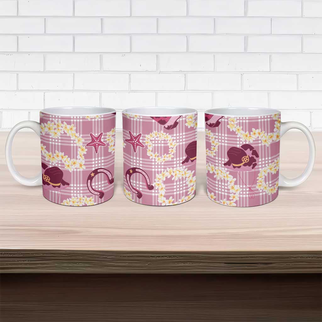 Aloha Hawaii Paniolo Lokelani Rose Palaka Ceramic Mug Coastal Rodeo LT7 - Polynesian Pride