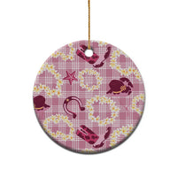 Aloha Hawaii Paniolo Lokelani Rose Palaka Ceramic Ornament Coastal Rodeo - Polynesian Pride