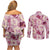 Aloha Hawaii Paniolo Lokelani Rose Palaka Couples Matching Off Shoulder Short Dress and Long Sleeve Button Shirt Coastal Rodeo - Polynesian Pride