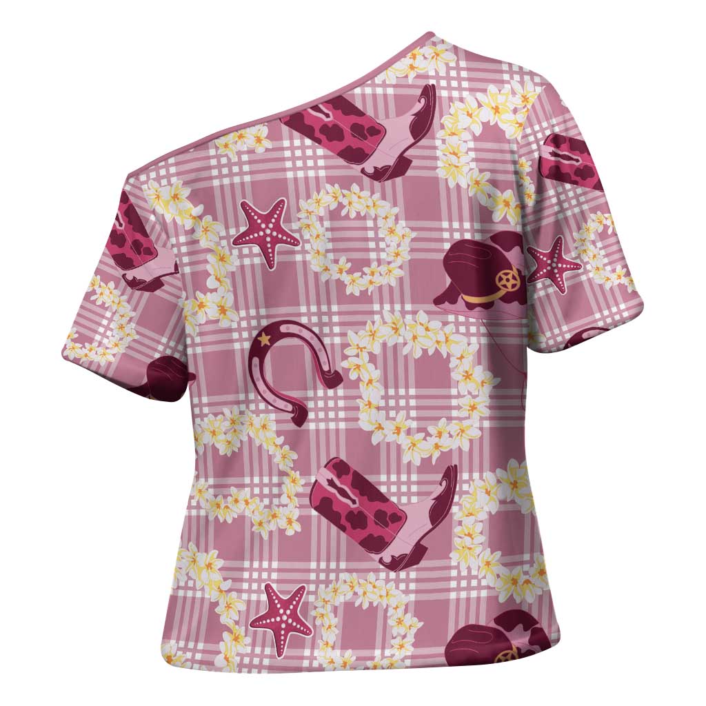 Aloha Hawaii Paniolo Lokelani Rose Palaka Cross Shoulder Shirt Coastal Rodeo - Polynesian Pride