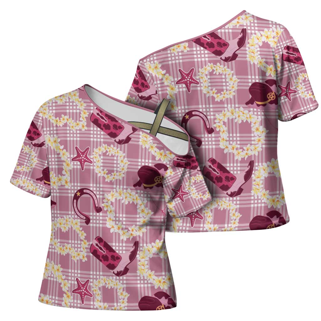 Aloha Hawaii Paniolo Lokelani Rose Palaka Cross Shoulder Shirt Coastal Rodeo - Polynesian Pride