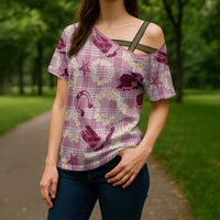 Aloha Hawaii Paniolo Lokelani Rose Palaka Cross Shoulder Shirt Coastal Rodeo - Polynesian Pride