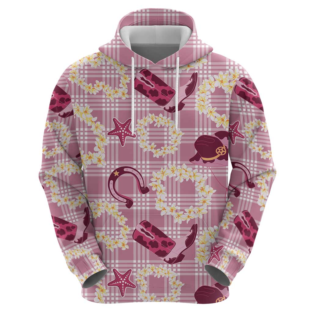 Aloha Hawaii Paniolo Lokelani Rose Palaka Hoodie Coastal Rodeo - Polynesian Pride