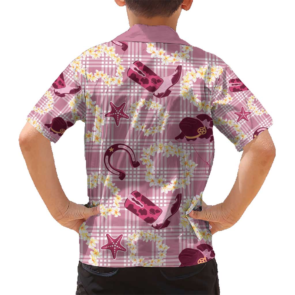 Aloha Hawaii Paniolo Lokelani Rose Palaka Kid Hawaiian Shirt Coastal Rodeo LT7 - Polynesian Pride