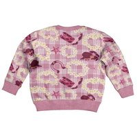 Aloha Hawaii Paniolo Lokelani Rose Palaka Kid Ugly Christmas Sweater Coastal Rodeo - Polynesian Pride