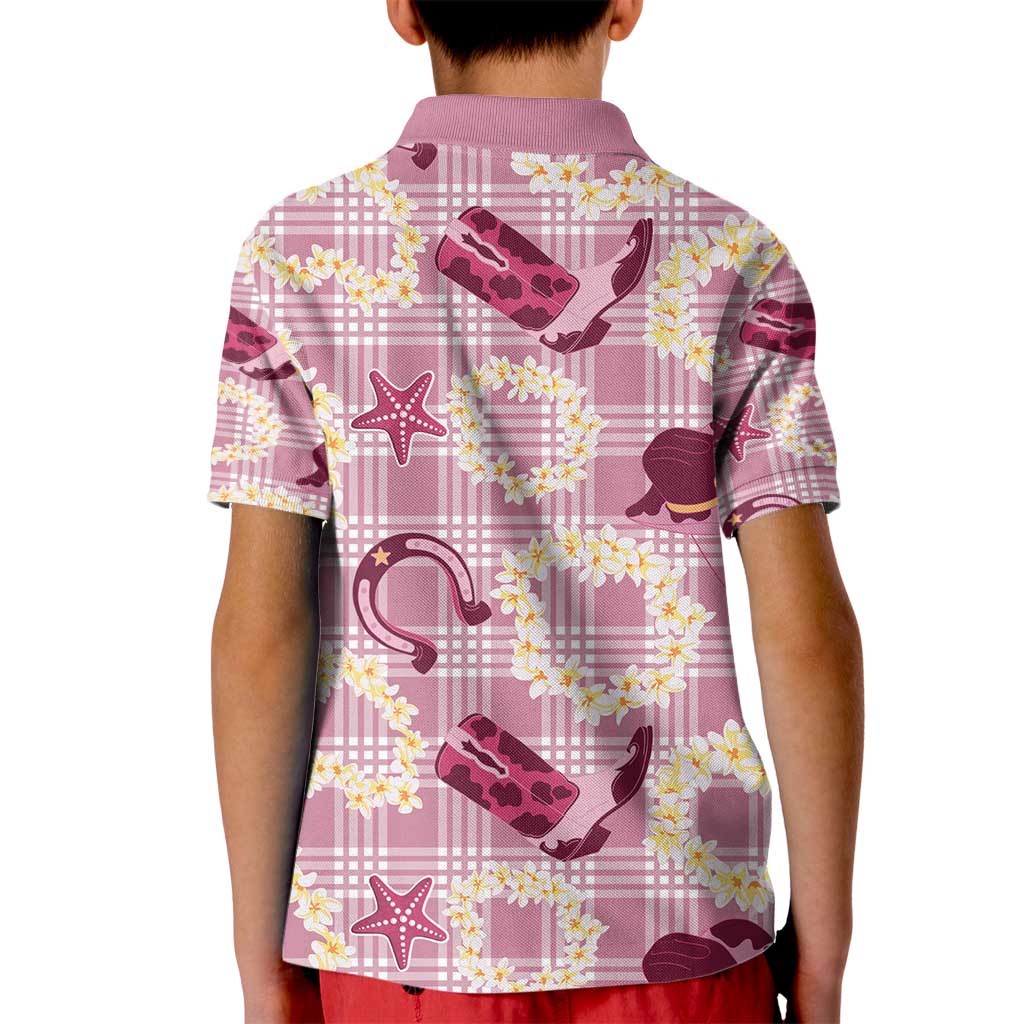 Aloha Hawaii Paniolo Lokelani Rose Palaka Kid Polo Shirt Coastal Rodeo - Polynesian Pride