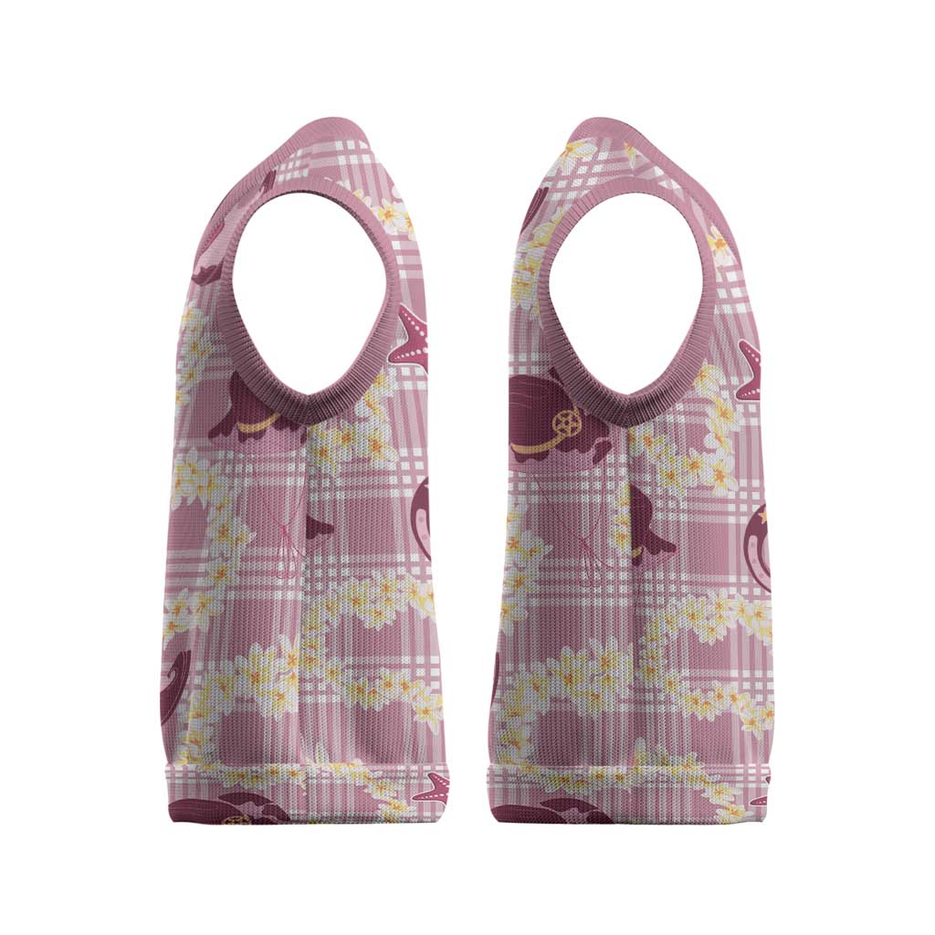 Aloha Hawaii Paniolo Lokelani Rose Palaka Christmas Knitted V-Neck Vest Coastal Rodeo - Polynesian Pride