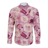 Aloha Hawaii Paniolo Lokelani Rose Palaka Long Sleeve Button Shirt Coastal Rodeo - Polynesian Pride