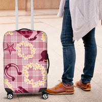 Aloha Hawaii Paniolo Lokelani Rose Palaka Luggage Cover Coastal Rodeo - Polynesian Pride