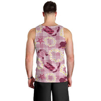 Aloha Hawaii Paniolo Lokelani Rose Palaka Men Tank Top Coastal Rodeo LT7 - Polynesian Pride