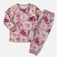 Aloha Hawaii Paniolo Lokelani Rose Palaka Christmas Pajama Set Coastal Rodeo - Polynesian Pride