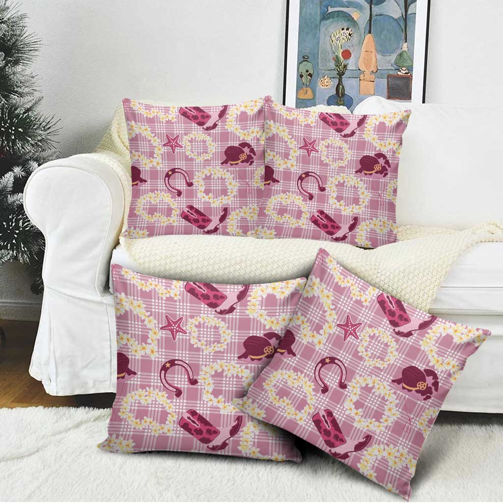 Aloha Hawaii Paniolo Lokelani Rose Palaka Pillow Cover Coastal Rodeo - Polynesian Pride