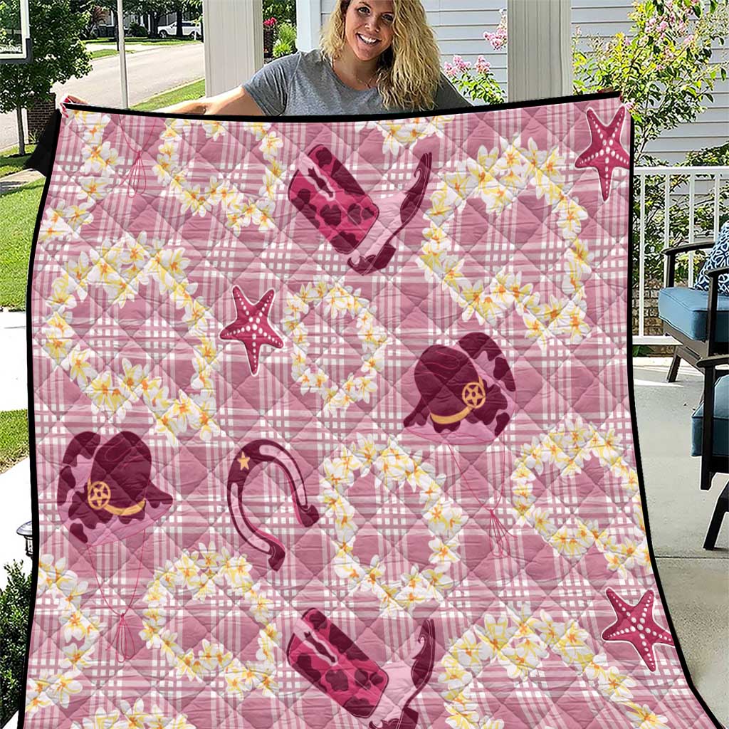Aloha Hawaii Paniolo Lokelani Rose Palaka Quilt Coastal Rodeo LT7 Rose Pink - Polynesian Pride