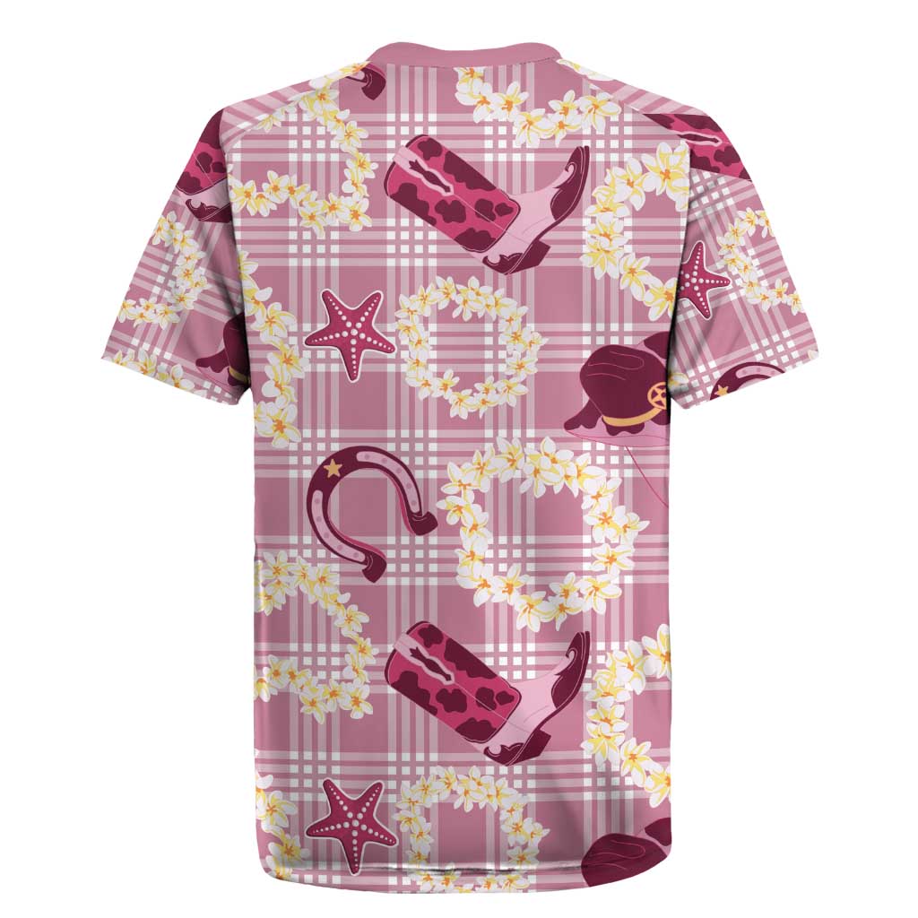 Aloha Hawaii Paniolo Lokelani Rose Palaka Rugby Jersey Coastal Rodeo - Polynesian Pride