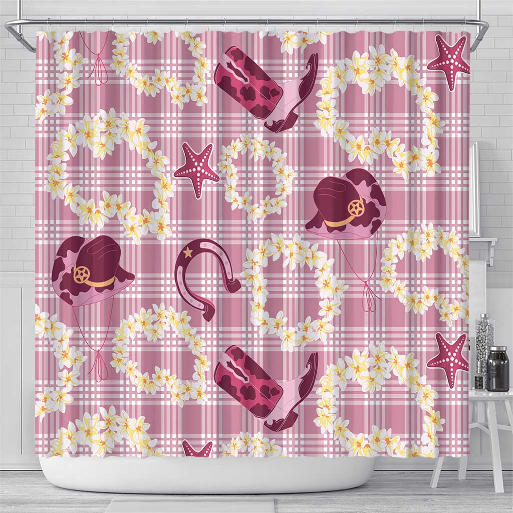 Aloha Hawaii Paniolo Lokelani Rose Palaka Shower Curtain Coastal Rodeo LT7 - Polynesian Pride