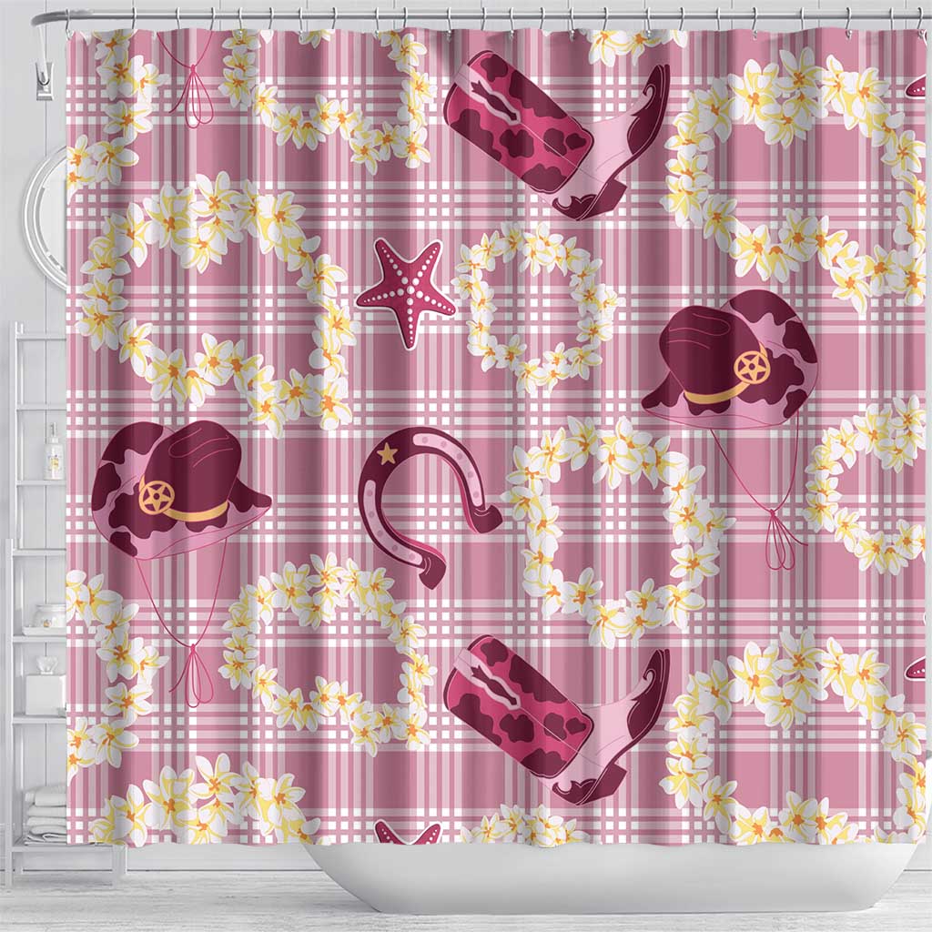 Aloha Hawaii Paniolo Lokelani Rose Palaka Shower Curtain Coastal Rodeo LT7 - Polynesian Pride