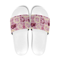 Aloha Hawaii Paniolo Lokelani Rose Palaka Slide Sandals Coastal Rodeo LT7 Rose Pink - Polynesian Pride