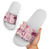Aloha Hawaii Paniolo Lokelani Rose Palaka Slide Sandals Coastal Rodeo LT7 - Polynesian Pride