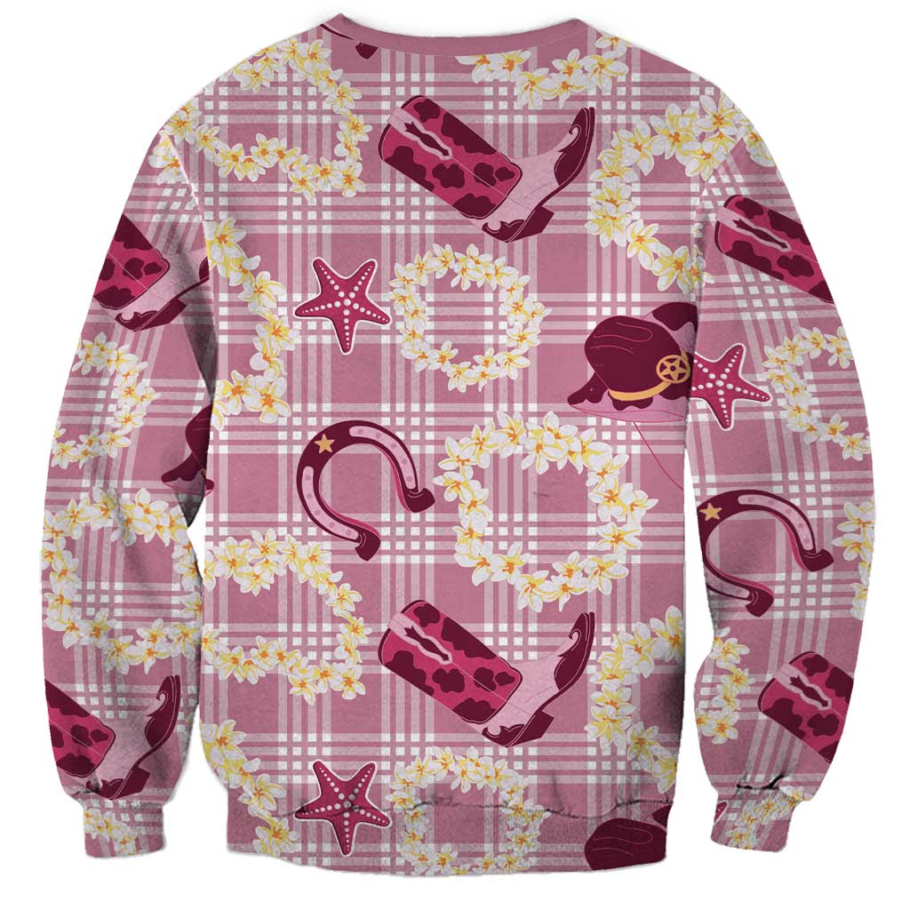 Aloha Hawaii Paniolo Lokelani Rose Palaka Sweatshirt Coastal Rodeo LT7 - Polynesian Pride