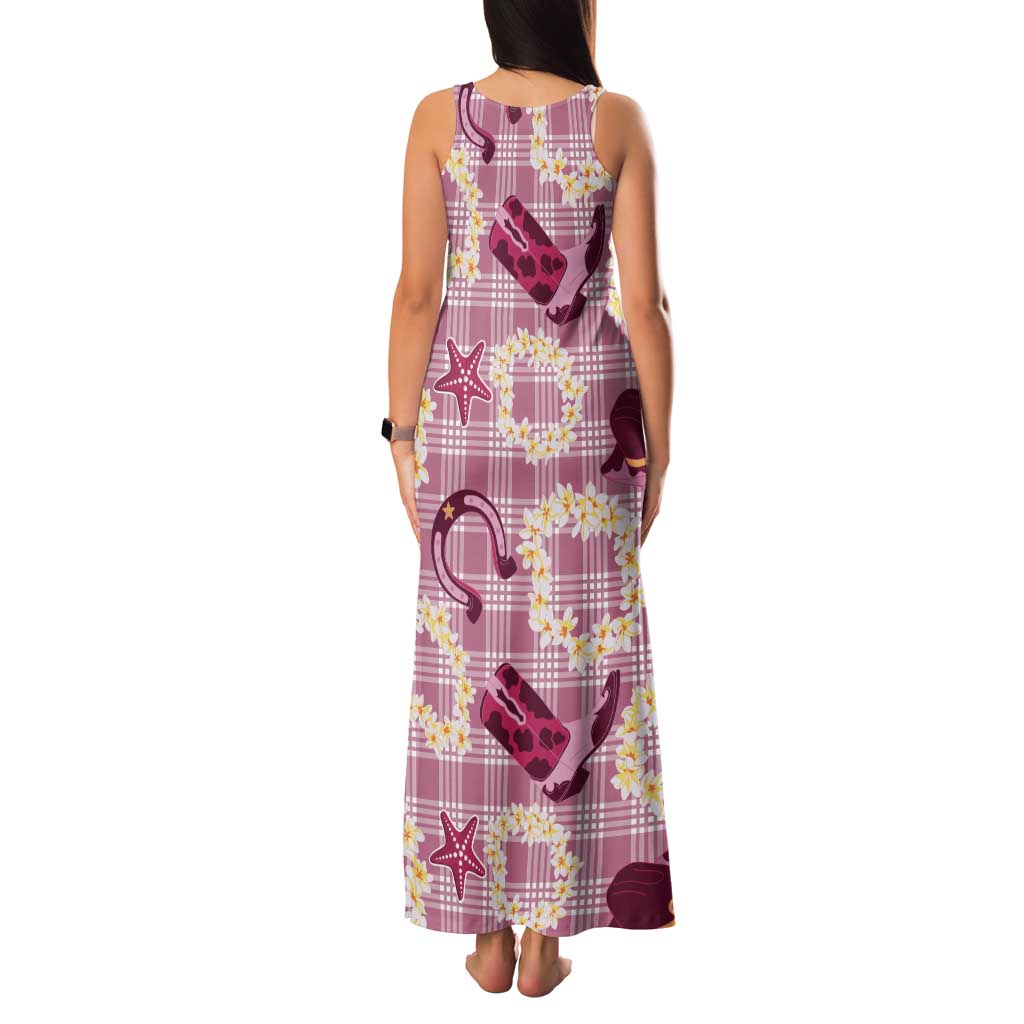 Aloha Hawaii Paniolo Lokelani Rose Palaka Tank Maxi Dress Coastal Rodeo - Polynesian Pride