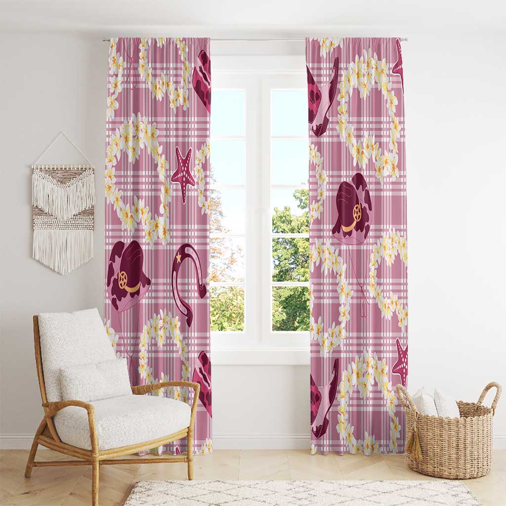 Aloha Hawaii Paniolo Lokelani Rose Palaka Window Curtain Coastal Rodeo - Polynesian Pride