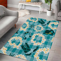 Aloha Hawaii Paniolo Teal Palaka Area Rug Coastal Rodeo - Polynesian Pride