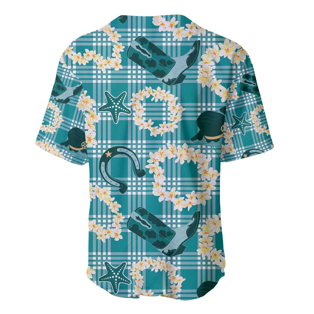 Aloha Hawaii Paniolo Teal Palaka Baseball Jersey Coastal Rodeo LT7 - Polynesian Pride