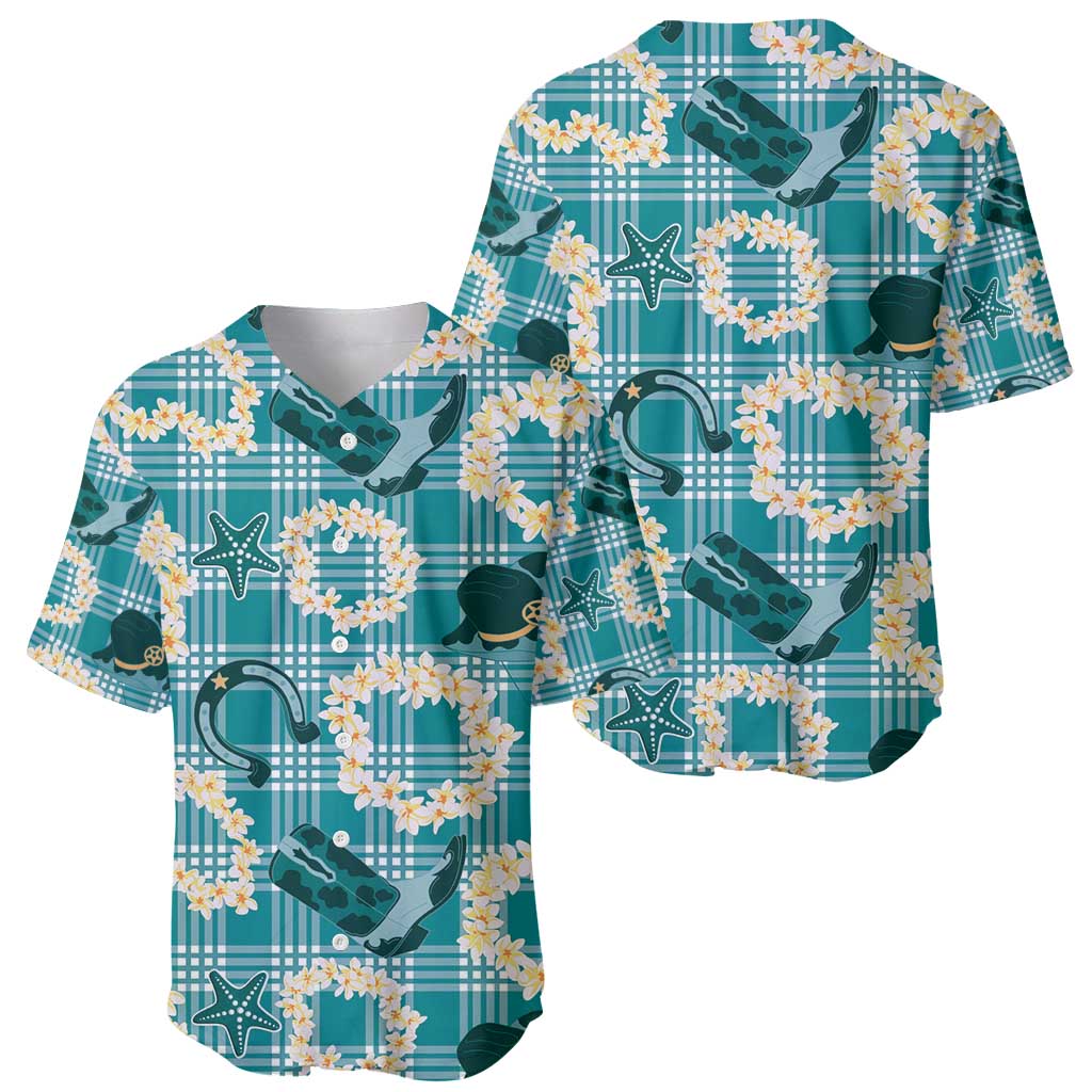 Aloha Hawaii Paniolo Teal Palaka Baseball Jersey Coastal Rodeo LT7 - Polynesian Pride
