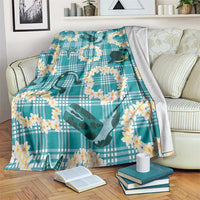 Aloha Hawaii Paniolo Teal Palaka Blanket Coastal Rodeo - Polynesian Pride
